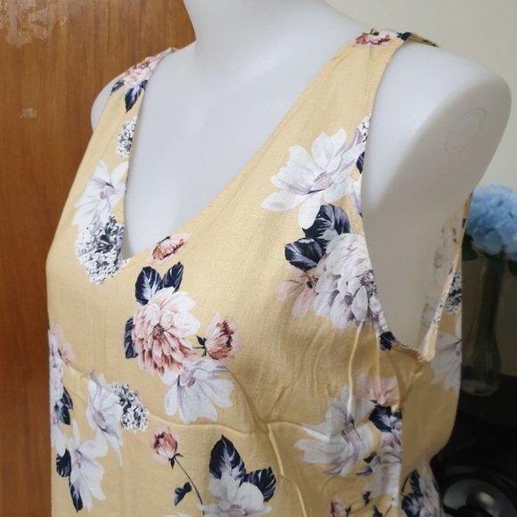 Just Jeans AU-16 Yellow Floral Design Sleeveless Singlet Top NWOT - Picture 4 of 11
